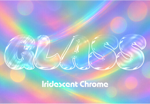 Iridescent Glass Chrome Mockup