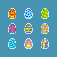Vibrant Hand-Drawn Easter Eggs Collection