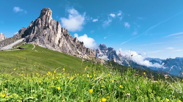 Giau Pass (Passo di Giau) in the Dolomite mountains of Northern Italy. 