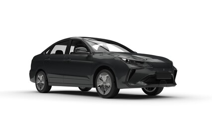 Fototapeta premium Modern elegant electric car in dark slate gray color