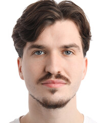 Obraz premium Handsome man with mustache on white background