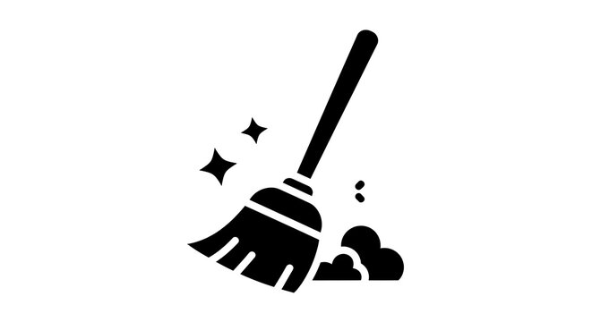 Cleaning brush with sparkling dust.