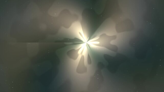 Bright Light Burst Through Dark Smoky Nebula Motion Graphic Loop