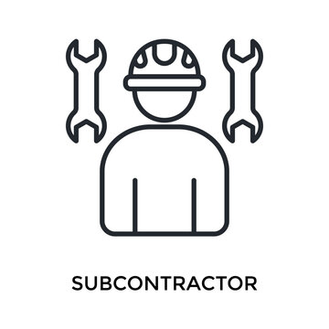 Subcontractor Icon Outline Style. Vector Illustration For Graphic Design