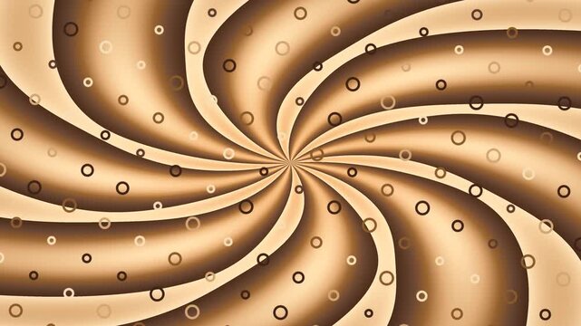 Brown Swirl Motion Graphic with Bubbles and Light Rays