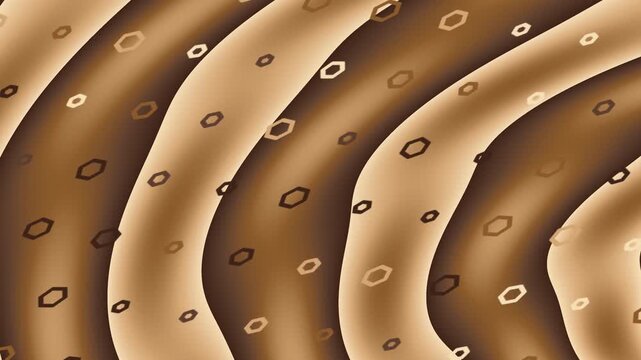 Brown Gradient Waves With Hexagon Pattern Footage Loop Animation