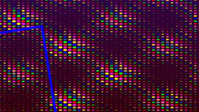 Colorful Abstract Dotted Pattern with Blue Frame Overlay Footage Loop