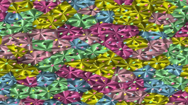 Colorful Abstract Flower Petals Seamless Pattern Loop