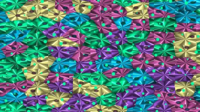 Colorful Metallic Flower Pattern Loop Animation