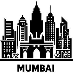 Fototapeta premium Mumbai Skyline Icon Vector