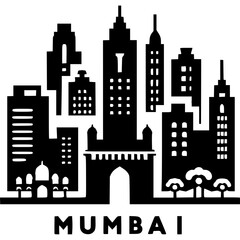 Obraz premium Mumbai Skyline Icon Vector