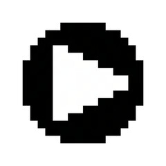 Obraz premium A 16x16 Play Button Pixel Art