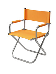 Chair with orange seat and arms on white background