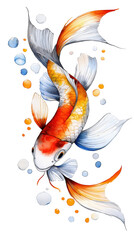 Zodiac sign fish design on a white background
