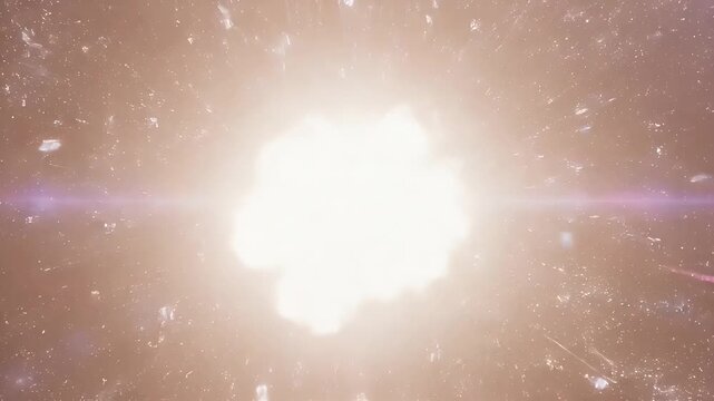 Abstract explosion of light, data bits and colorful energy streaks
