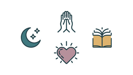Fototapeta premium Illustration of symbols representing faith and spirituality.