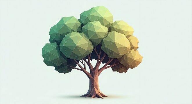 Modern Low Poly Tree Vector Design