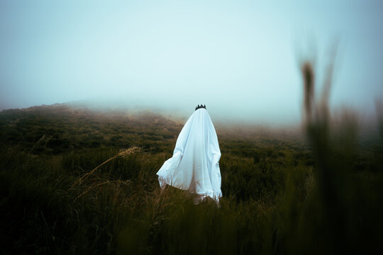 Beware the ghost of the misty mountain - modern paranormal photo ghostly apparition creative photo concept modern horror
