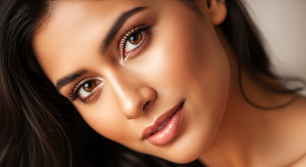 Obraz premium Closeup portrait of a beautiful young woman.