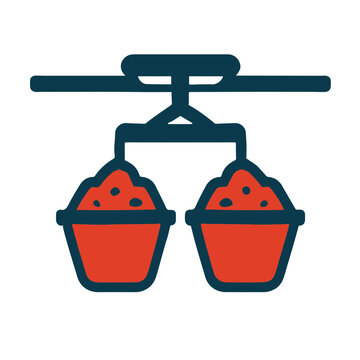 Mining Aerial Ropeway Transport Icon