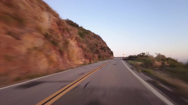 Big Sur Pacific Coast Highway Southbound 6 Cape San Martin to Ragged Point 06 Front View MultiCam Driving Plate California USA