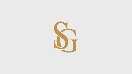 Obraz premium Elegant SG Interlocking Monogram Logo Design - Luxury Gold Initial Vector Template