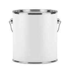 White paint can with metal handles and lid