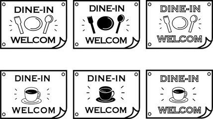 テイクアウトOK・お持ち帰りできますの飲食店向け案内POPセット/白黒シンプル掲示デザイン  © あゆ 菅野