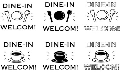 テイクアウトOK・お持ち帰りできますの飲食店向け案内POPセット/白黒シンプル掲示デザイン  © あゆ 菅野