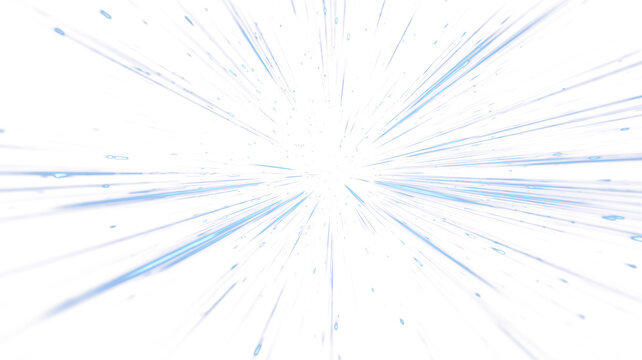 Blue Hyperspace Warp Speed Starfield Streaks Effect on Transparent Background