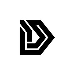 Bold geometric simple letter D logo