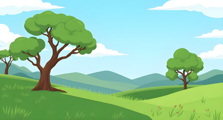 Obraz premium field, grass, greenfield, meadow, pasture, plain, nature, landscape, scenery, countryside, rural, outdoor, horizon, farmland, sky, blue, clouds, cloudscape, daylight, sunshine, sunny, bright, fresh, c