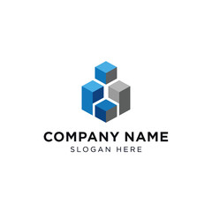 Fototapeta premium Corporate Logo Design with Cubes and Text.