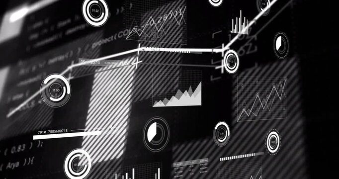 Diagonal sweep starting, data dashboard pulsing, tracing lines and updating charts for live insight