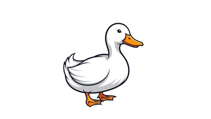 Obraz premium White Duck Cartoon Animal.
