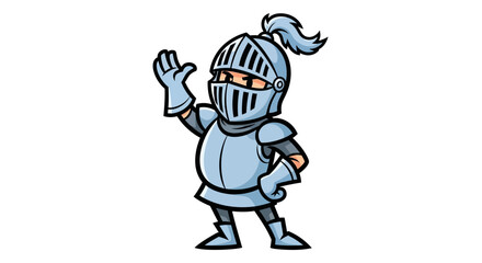 Medieval Knight Cartoon Character.
