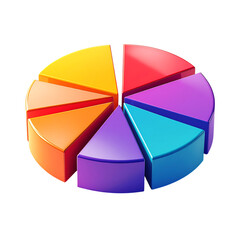 Obraz premium 3D pie chart icon for analytics statistics data visualization transparent background