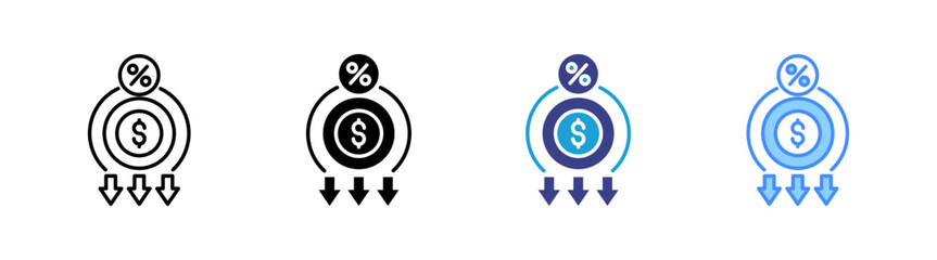 Discount icon set multiple style collection