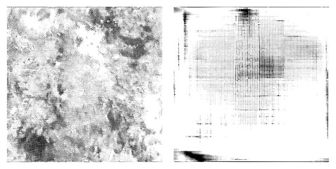 Fototapeta premium Black and white halftone design with dot density variation, abstract texture, graphic print effect, screen printing style, visual noise.