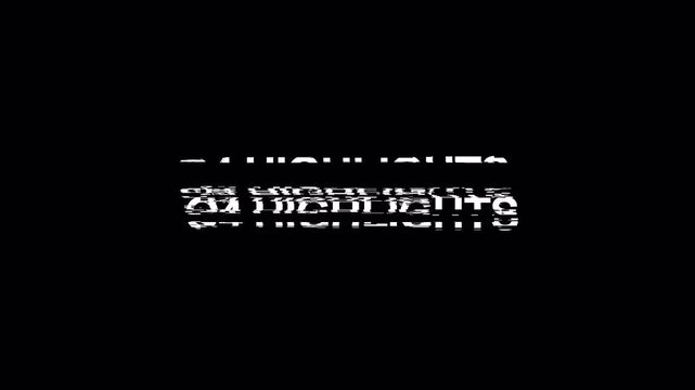 Animated "Q4 HIGHLIGHTS" Glitch Text: Modern Fourth Quarter Business Report Title Card with Digital Distortion