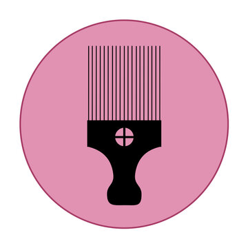 Logo peigne afro et cercle rose