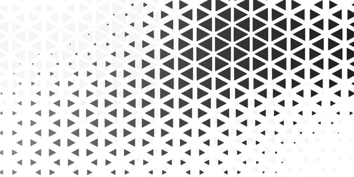 Abstract gray triangle geometric pattern background on white background. Halftone triangles pattern. Abstract geometric gradient background. Vector illustration