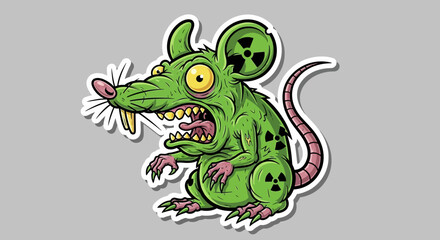 Obraz premium Cartoon Radioactive Green Mouse.