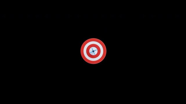3D Animation of Dart hitting bullseye target