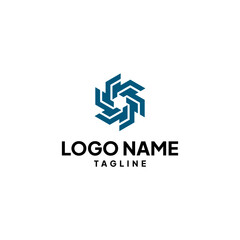 Abstract Hexagonal Rotation Logo Design Template Technology Concept
