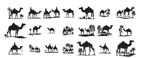 camel silhouette set black logo animals silhouettes icons © Odjec