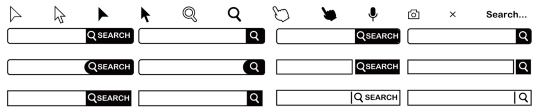 Webデザインに使える検索バーとカーソルアイコン集
