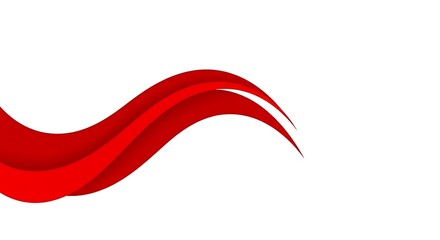 Abstract red wave design isolated on white background for graphic design