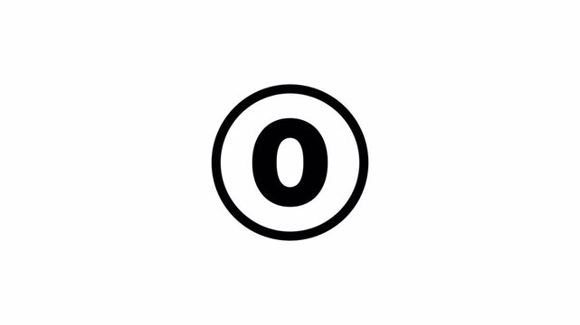 5 second countdown intro timer animation on a white background. 4k video