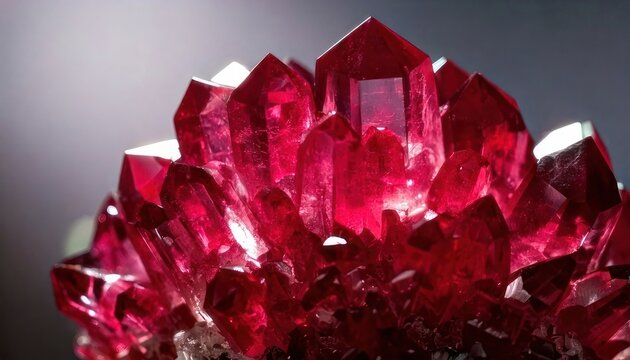 Stunning Close-Up of a Cluster of Vibrant Red Crystals.